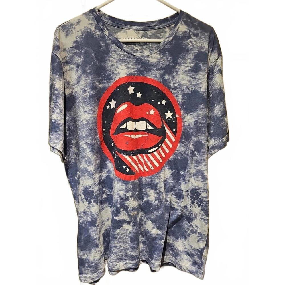 Oliver & Otis Tie Dye Lips Graphic Short Sleeve T Shirt Size XL.  Super Soft